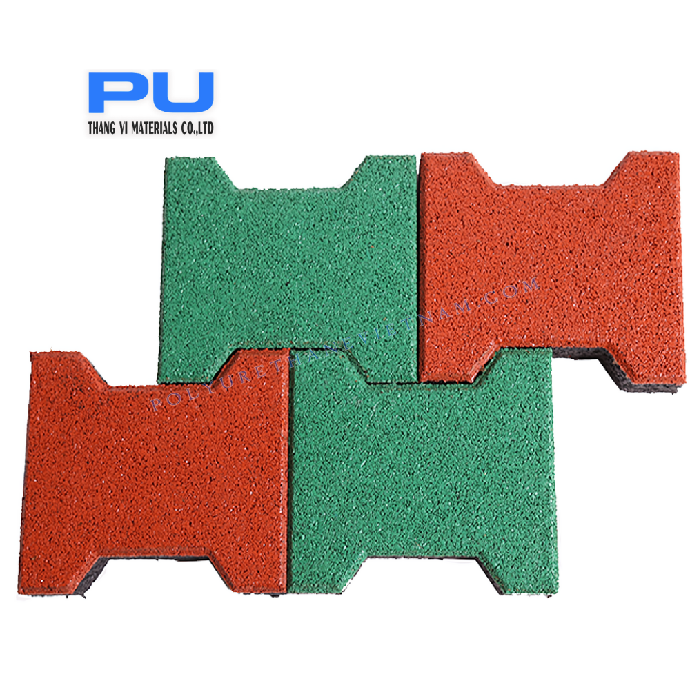 Anti-Slip EPDM Rubber Tile Brick Pavement Bone Shape Flooring for Playground Pathway Sale of Outdoor Rubber Tiles