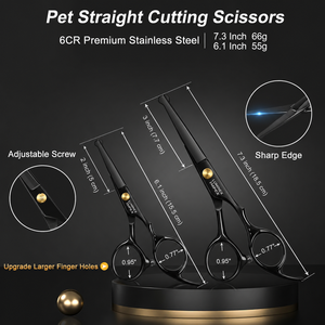 Premium Pet Grooming <b>Scissors</b> Set – Made from High-Quality Stainless Steel, Professional <b>Dog</b> & Cat Hair Cutting Kit with Case - Product Image 5