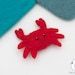 Crabe en feutre rouge et laine, ornements en feutre et fil, mobile marin, porte-clés, jouet d'éveil pour enfant - Product Image 4