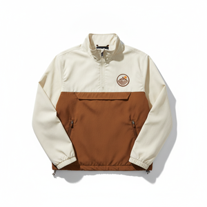 Custom Logo <b>Men's</b> Half Zip <b>Pullover</b> Windbreaker <b>Jacket</b> Waterproof Lightweight Outdoor Hiking Trekking Two-Tone Anorak Coat - Product Image 3