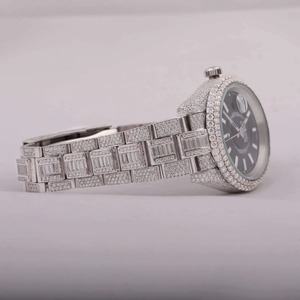 New High Quality VVS Moissanite Diamond Barrel <b>Case</b> Luxury Automatic Mechanical <b>Watch</b> for Men Indian Manufacturer - Product Image 2