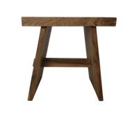 Table de chevet rustique en bois massif, faite à la main, finition naturelle, design simple, structure robuste