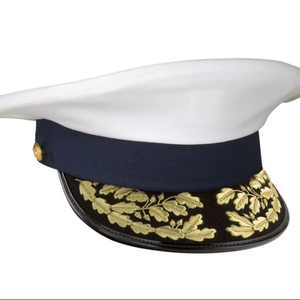 Casquette non garnie en polyester/coton, broderie 3D avec sangle tressée et insigne ancre, uniforme premium en tissu maillé imperméable - Product Image 1