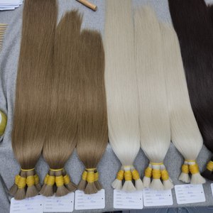 Extensiones de cabello humano natural y liso a granel, pelo Remy virgen natural, cutícula alineada, de fábrica mayorista - Product Image 2
