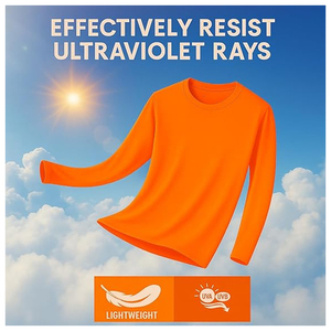 T-shirt à manches courtes pour homme, col rond, orange, séchage rapide, tricoté, coupe classique, couleur unie, décontracté, 100% coton, 150 grammes - Product Image 4