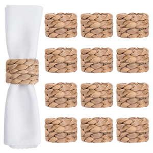 Anneaux de serviette de mariage classiques en perles de verre carrées à pointes colorées, faits à la main, écologiques, pour décoration - Product Image 4