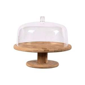 Soporte de madera estilo boutique para pasteles con tapa de cristal para mostrador de panadería y exhibición en la cocina del hogar. - Product Image 4