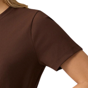 Camiseta Deportiva de Manga Corta para Mujer, Cuello Redondo, Acanalada, Suave y Elástica, para Gimnasio, Running, Yoga y Fitness - Product Image 6