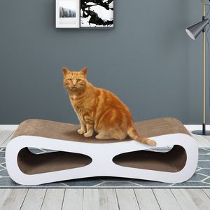 Original Wood Color <b>Cat</b>-Eyed <b>Cat</b> Scratcher and Lounge Functional <b>Furniture</b> <b>Protector</b> Unique <b>Cat</b> Tree Design - Product Image 1