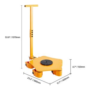Pattino per Spostamento Macchinari con Capacità di 8800 Libbre, Rotazione a 360 Gradi, Ruote Girevoli in PU, Struttura in Acciaio Pesante - Product Image 2