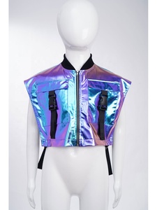 Vêtements de danse de salon pour filles de 6 à 16 ans, veste en métal, hauts pour la danse jazz, les spectacles sur scène et les cours - Product Image 5