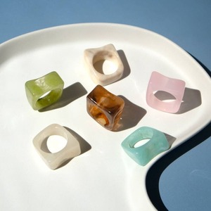New Arrival 2026 Classic Unisex <b>Dome</b> Shape Transparent Acrylic Resin Finger <b>Rings</b> By Perfect Enterprises - Product Image 3