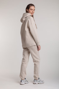 Private Label Women <b>Neutral</b> Hoodie Jogger Set Casual Winter Fleece Two Piece Hoodies & Sweatshirts Outfit Manufacturer - Product Image 3