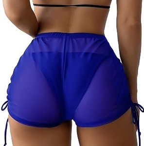 Shorts de yoga et d'exercice pour l'été, coupe ajustée, compression, maille transparente, spandex respirant, shorts en maille pour femmes - Product Image 6