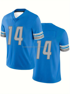 เสื้อเจอร์ซีย์ฟุตบอลอเมริกันแบบสั้นสีพื้นสำหรับผู้ชาย ดีไซน์โลโก้แบบกำหนดเอง พิมพ์ลายแบบซับลิเมชั่น ทันสมัย - Product Image 3