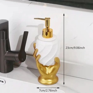 Dispensador de Loción Decorativo con Diseño de Mano Dorada, Botella Blanca con Bomba, Ideal para Baños y Tocadores, Venta al por Mayor desde India - Product Image 4