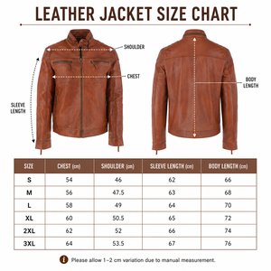 <b>Men's</b> Casual Brown Genuine Pu Leather Moto <b>Jacket</b> Stand Collar Zipper Closure Regular Fit Autumn OEM Service - Product Image 4
