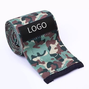 GAF Hot Sale Heavy Duty Non-Slip Elastic <b>Knee</b> Support Bandage Natural Rubber/PVC Weight Lifting <b>Knee</b> Wraps Customized Logo - Product Image 3