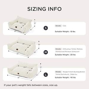 Waleed Furniture Canapé pour chat mignon - Lits pour chat en polaire rayée et duveteuse pour chats d'intérieur, housse amovible et lavable, canapé de soutien pour animaux de compagnie 12 - Product Image 5