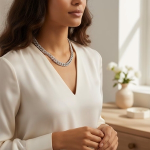 10mm 2 Rows Cuban Link Thick <b>Solid</b> 925 Sterling <b>Silver</b> Rose Gold Plated Men Hip Hop Iced VVS Moissanite Gift <b>Necklace</b> - Product Image 4