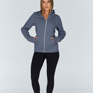 Women Heavyweight Cotton Jogging Slim Fit Zip-Up Hoodie Long Sleeve Solid Color Casual Style Women Outdoor Sports Zip-Up Hoodie - Product Image 1