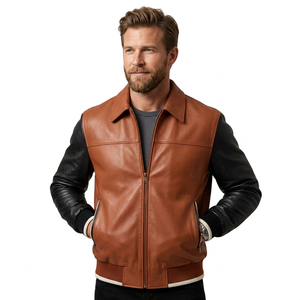 Wholesale <b>Men's</b> Genuine Cowhide <b>Suede</b> Trucker <b>Jacket</b> Premium Reversible Waterproof Lightweight Breathable Quick Dry Winter Coat - Product Image 2