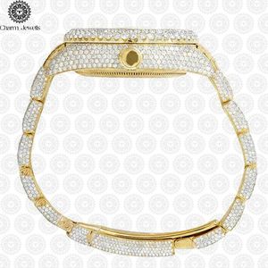 Charm_Jewells Luxury Gold <b>Watch</b> 38mm Round Dial Analog Quartz Movement Diamond Encrusted Unisex Fashion Jewelry - Product Image 6