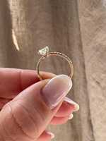 Bague de promesse solitaire en or massif 14 carats avec diamant de laboratoire taille brillant, sertie demi-pavé à griffes, 0,60 ct, certifiée IGI, plaquée rhodium