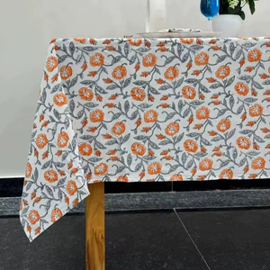 Handmade Vintage Cotton Tablecloth Decorative Wedding <b>Table</b> <b>Cover</b> for 8 Seaters for Home & Hotel Use Washed Tablecloth Gift - Product Image 1