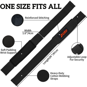 Padded Lifting Straps Heavy Duty Cotton for Deadlift Powerlifting Pull Ups Rows Gym <b>Weight</b> Lifting Gear - Product Image 5