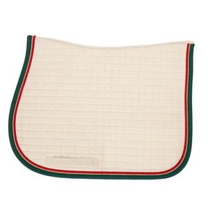 BRAND ZONE1995 Tapis de selle classique personnalisé en coton satiné avec doublure en maille, durable et confortable pour l'équitation et le saut d'obstacles - Product Image 1