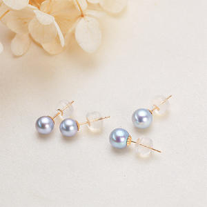 Zhuji <b>Jewelry</b> Wholesale 18K Earrings S925 Silver Round <b>Pearls</b> Zhen Duo Ma Hai Shui Water <b>Pearl</b> Ear Needles - Product Image 1
