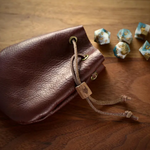 Al-Amir Handmade Personalized Leather Mini <b>Dice</b> Coin <b>Bag</b> Pouch Drawstring Organizer Fantasy Gaming Accessory Promotional Gifts - Product Image 6