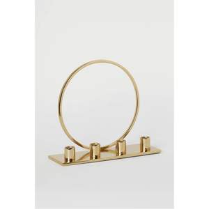 Ensemble de bougeoirs hexagonaux modernes en métal doré, style nordique, en laiton plaqué, pour décoration intérieure et événements - Product Image 2