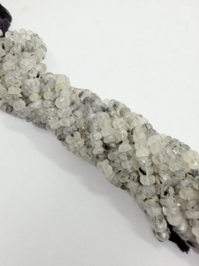 Perles Rondelles Facettées en Quartz Rutile Noir Naturel, Fil de 16 Pouces, Fournitures de Fabrication de Bijoux en Pierres Précieuses, Vente en Gros - Product Image 5