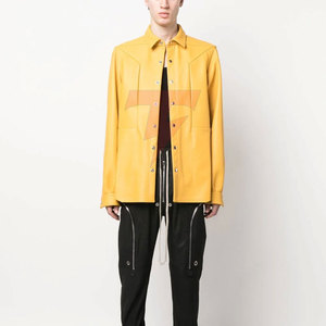 Premium Quality Fall <b>Winter</b> <b>Men</b> Leather <b>Shirt</b> Breathable Eco-Friendly Customizable High Quality Leather <b>Shirt</b> Wholesale - Product Image 2