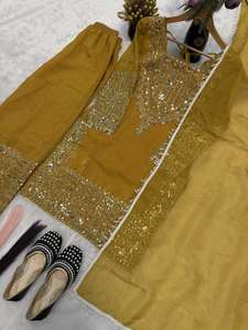 Costume Salwar Kameez pakistanais brodé, vêtements indiens et pakistanais pour femmes, costume Salwar Kameez pour les occasions spéciales, vêtements de mariage indiens - Product Image 4