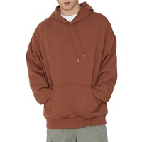 Sudadera con Capucha de Punto Grueso de Alta Calidad, Antiarrugas, de Algodón Ecológico, Estilo Francés, Hombros Caídos, Talla Grande para Hombre