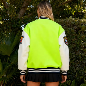 Nouvelle veste d'hiver en patchwork avec motif brodé Letternan, veste de sport vintage décontractée pour hommes, logo personnalisé sur le devant - Product Image 3