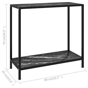Table console en verre trempé noir et acier thermolaqué - Product Image 6