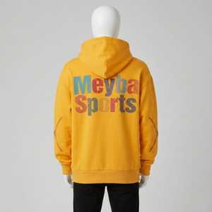 Sudadera con capucha amarilla para hombre 2026 con cremallera, estampado gráfico llamativo, chaqueta de forro polar estilo urbano, sudadera con capucha de mezcla de algodón suave, moda casual - Product Image 2