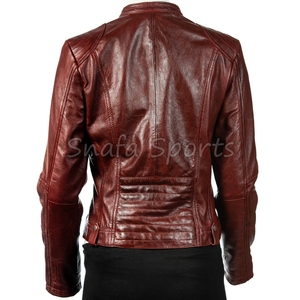 Veste Courte en Cuir Tendance pour Femme – Blouson Moto Slim Chic pour l'Hiver – Idéale au Quotidien - Product Image 4