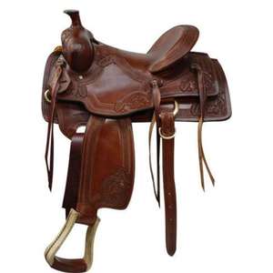 Artisanat, cuir véritable, cadre en bois, selle de course anglaise, style européen, équitation, fabriqué en Inde - Product Image 2