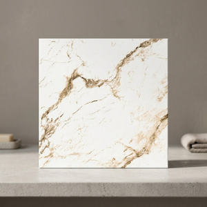Vistaar Volcano Brown 600x600mm 10mm Thick Glossy Antibacterial Porcelain Tiles Rich Brown Stone Effect Digital Interior - Product Image 5