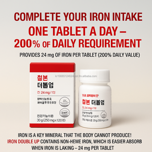 Comprimés miniatures de fer à absorption élevée doux pour le corps, 250 mg, 120 comprimés, fabriqués en Corée, pour le soutien immunitaire, le calcium, le zinc, le sélénium, à prendre 1 comprimé par jour - Product Image 3