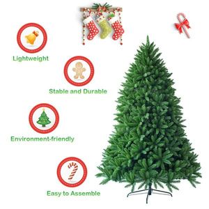 5FT Sturdy Metal <b>Stand</b> with 600 Realistic PVC Tips Hinged Design Artificial Green Christmas <b>Tree</b> - Product Image 3