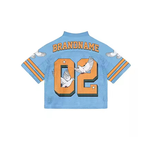 Maillot de football américain personnalisé en mesh sublimé, haute qualité, coupe courte, style short ample, faible MOQ - Product Image 3