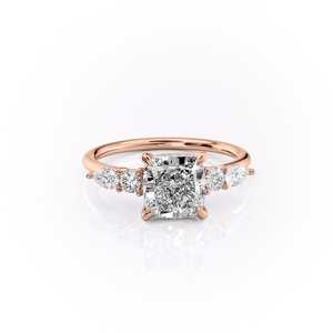 Bague en argent fin pour femme avec moissanite à quatre griffes et diamant goutte d'eau, cadeau d'anniversaire de mariage - Product Image 3