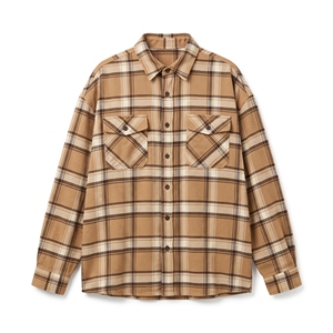 Camisa de Franela a Cuadros para Hombre, Manga Larga, Casual, con Botones, Cuello Camisero, Talla Grande, Otoño, Precio al por Mayor - Product Image 1