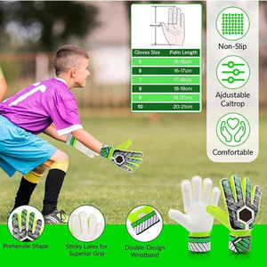 Gants de gardien de but de football, doigts entiers, matériau PU, paume antidérapante, respirants, sangle de poignet réglable, unisexe, professionnels, personnalisables - Product Image 6